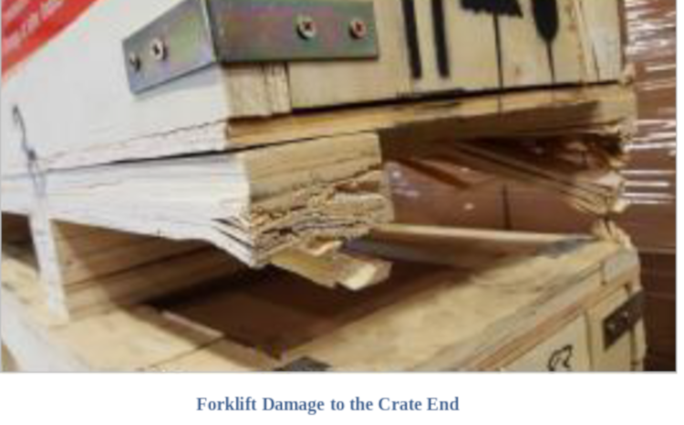 RHM bushing crate forklift damage