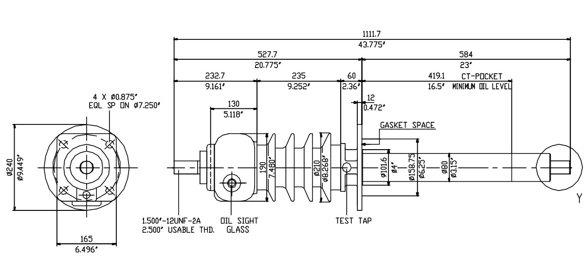 1997 Type COTA Bushing – 25 kV 2700 A